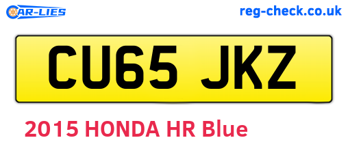 CU65JKZ are the vehicle registration plates.