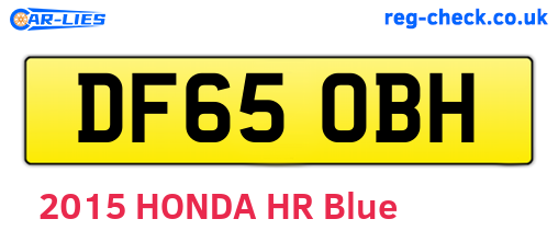 DF65OBH are the vehicle registration plates.