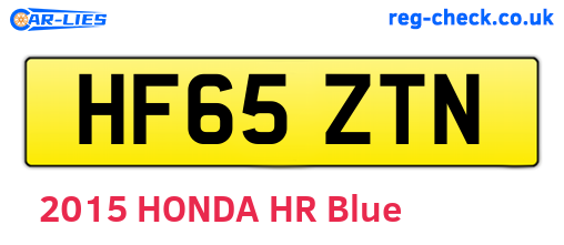 HF65ZTN are the vehicle registration plates.