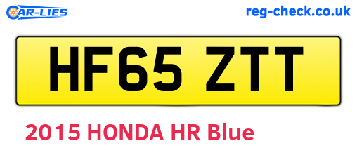 HF65ZTT are the vehicle registration plates.