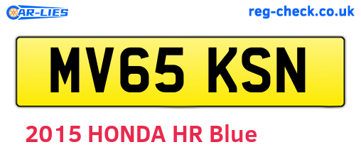 MV65KSN are the vehicle registration plates.