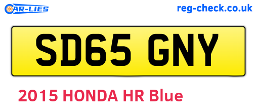 SD65GNY are the vehicle registration plates.