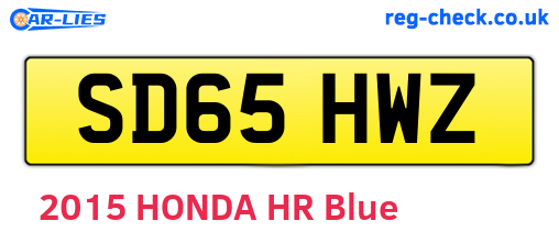 SD65HWZ are the vehicle registration plates.