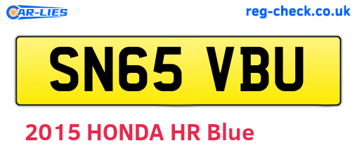 SN65VBU are the vehicle registration plates.