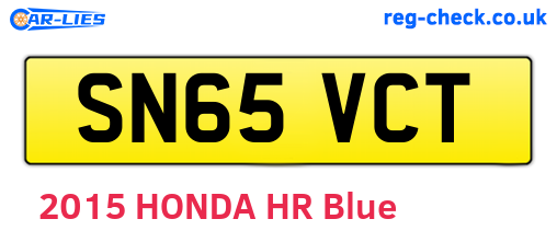 SN65VCT are the vehicle registration plates.