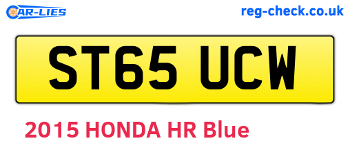 ST65UCW are the vehicle registration plates.