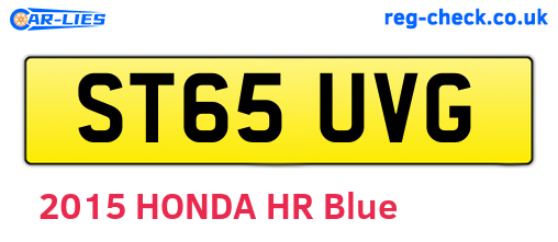 ST65UVG are the vehicle registration plates.