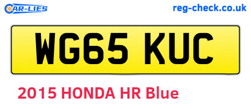 WG65KUC are the vehicle registration plates.