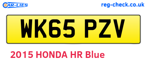 WK65PZV are the vehicle registration plates.