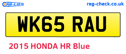 WK65RAU are the vehicle registration plates.