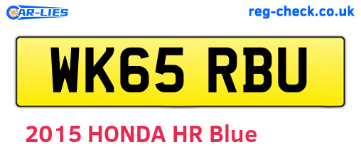 WK65RBU are the vehicle registration plates.