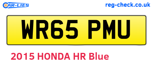 WR65PMU are the vehicle registration plates.