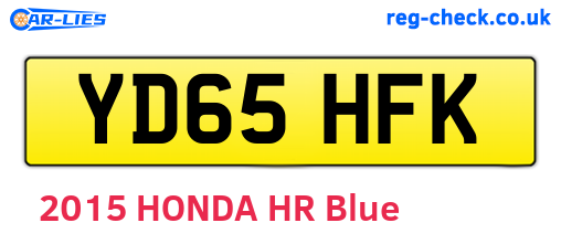 YD65HFK are the vehicle registration plates.
