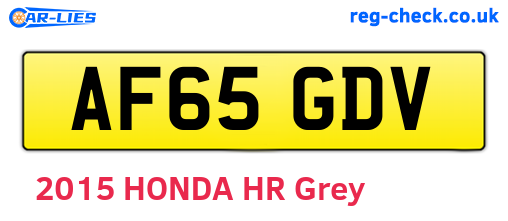 AF65GDV are the vehicle registration plates.