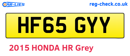HF65GYY are the vehicle registration plates.