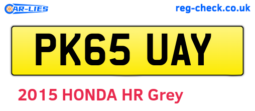 PK65UAY are the vehicle registration plates.