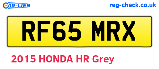 RF65MRX are the vehicle registration plates.