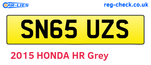 SN65UZS are the vehicle registration plates.