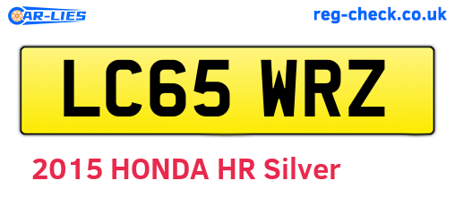 LC65WRZ are the vehicle registration plates.