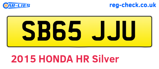 SB65JJU are the vehicle registration plates.