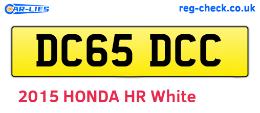 DC65DCC are the vehicle registration plates.