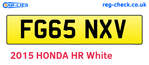 FG65NXV are the vehicle registration plates.