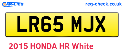 LR65MJX are the vehicle registration plates.
