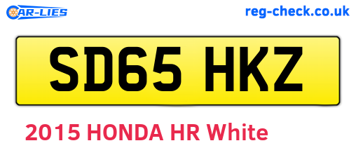 SD65HKZ are the vehicle registration plates.