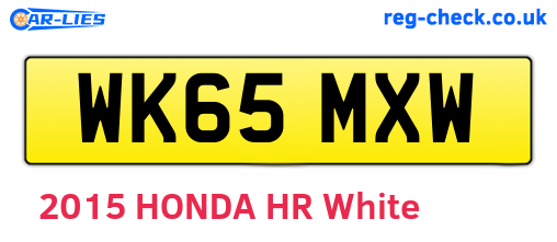 WK65MXW are the vehicle registration plates.