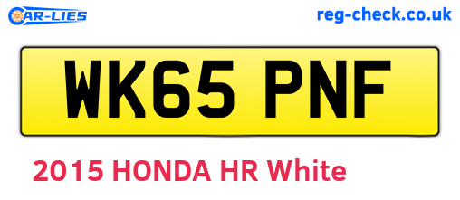 WK65PNF are the vehicle registration plates.