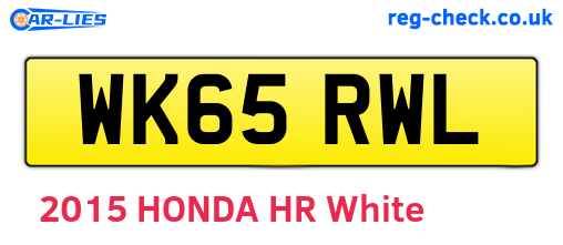 WK65RWL are the vehicle registration plates.