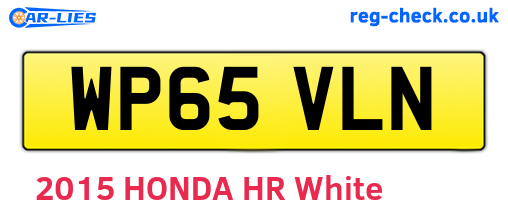 WP65VLN are the vehicle registration plates.