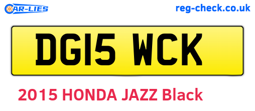 DG15WCK are the vehicle registration plates.