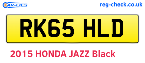 RK65HLD are the vehicle registration plates.