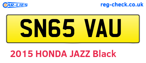 SN65VAU are the vehicle registration plates.