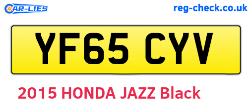 YF65CYV are the vehicle registration plates.