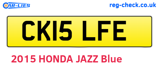 CK15LFE are the vehicle registration plates.