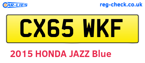 CX65WKF are the vehicle registration plates.