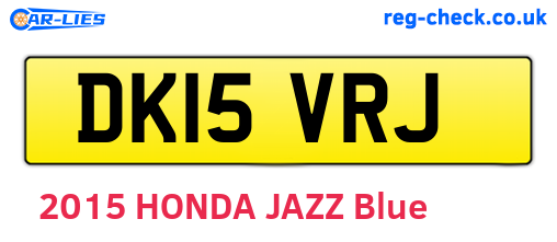 DK15VRJ are the vehicle registration plates.