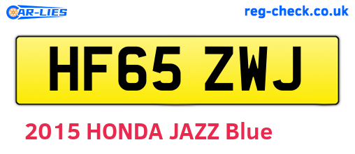 HF65ZWJ are the vehicle registration plates.