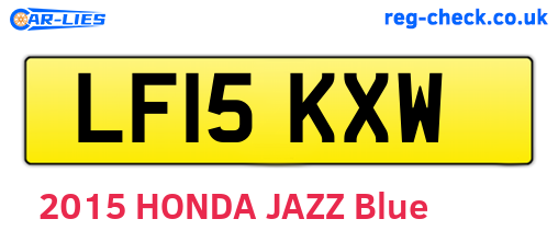 LF15KXW are the vehicle registration plates.