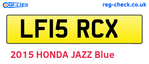 LF15RCX are the vehicle registration plates.