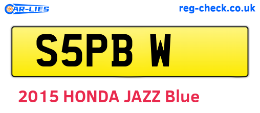 S5PBW are the vehicle registration plates.