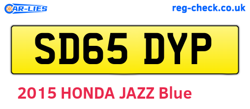 SD65DYP are the vehicle registration plates.