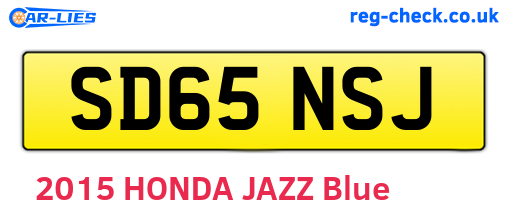 SD65NSJ are the vehicle registration plates.
