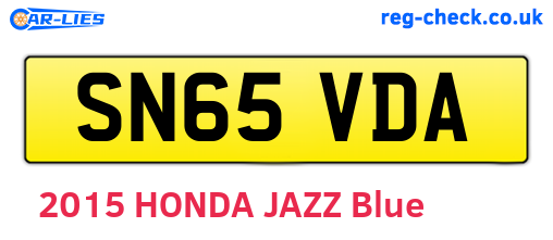 SN65VDA are the vehicle registration plates.