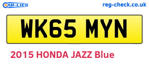 WK65MYN are the vehicle registration plates.