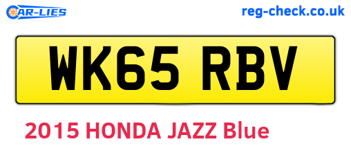 WK65RBV are the vehicle registration plates.