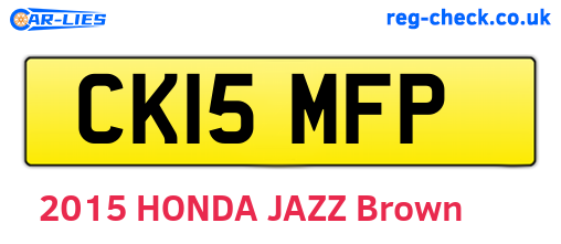 CK15MFP are the vehicle registration plates.