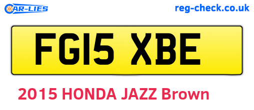 FG15XBE are the vehicle registration plates.